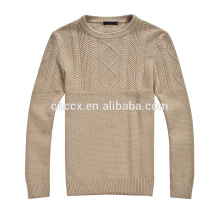 PK17ST437 crew neck couleur unie câble tricot pull homme pulls en cachemire vêtements pour hommes